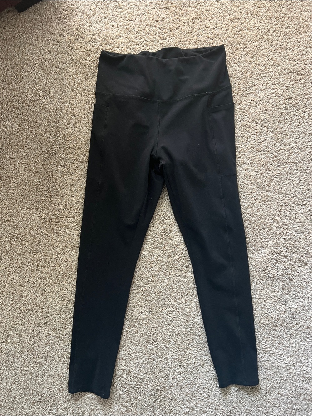 Danskin Black Athletic Leggings with Logo Waistband
